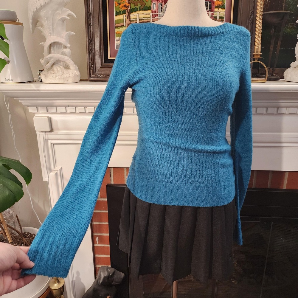 Medium Motivi Mohair Blend Boat Neck Pullover Sweater, Made in Italy